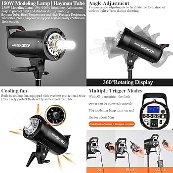 GODOX-SK300ⅱ Amazon.com : Godox SK300II 300Ws GN58 5600K Studio Strobe